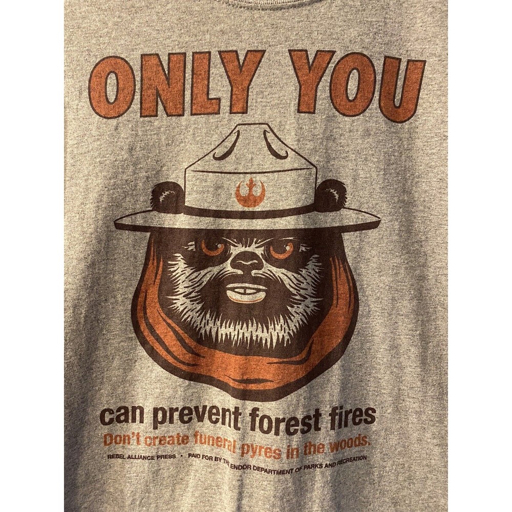 Star Wars Ewok Only You Can Prevent Forest Fires T-shirt Men XL Fun Unique Shirt